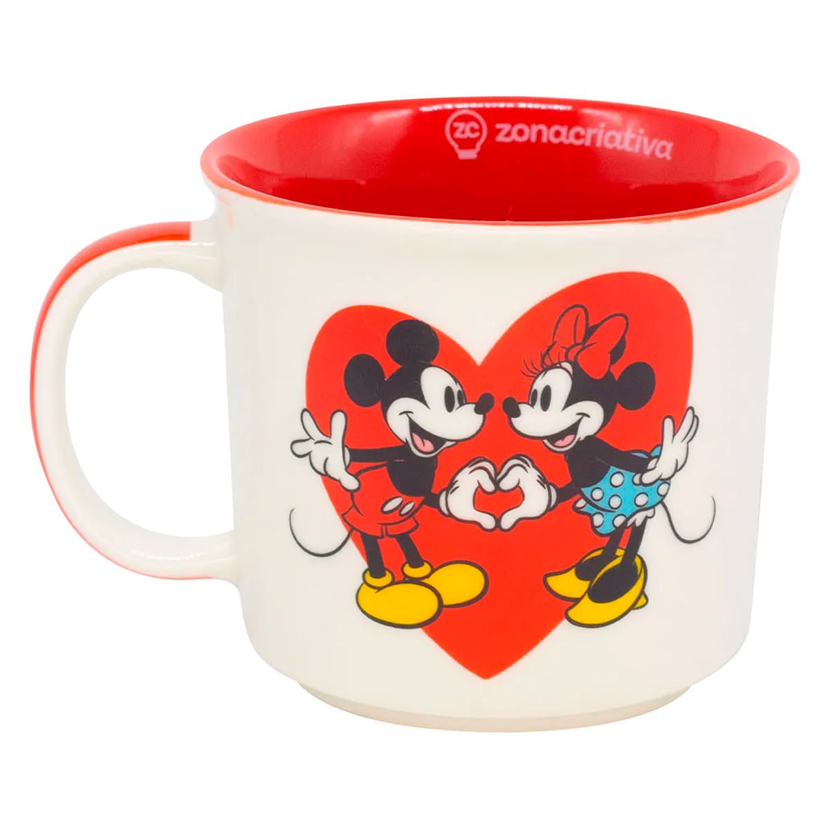 Caneca Tom Mickey e Minnie 350ml em Cerâmica Zona Criativa