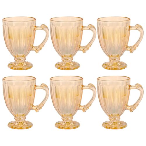 Jogo de Caneca Roma 6 Peças 190ml em Vidro Kehome