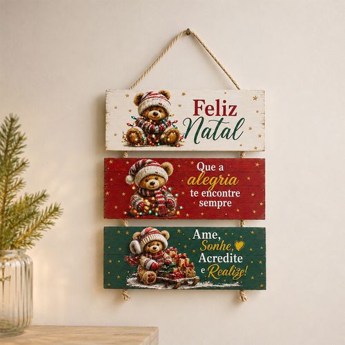 Placa Decorativa Natalina 45x26cm em MDF NSW
