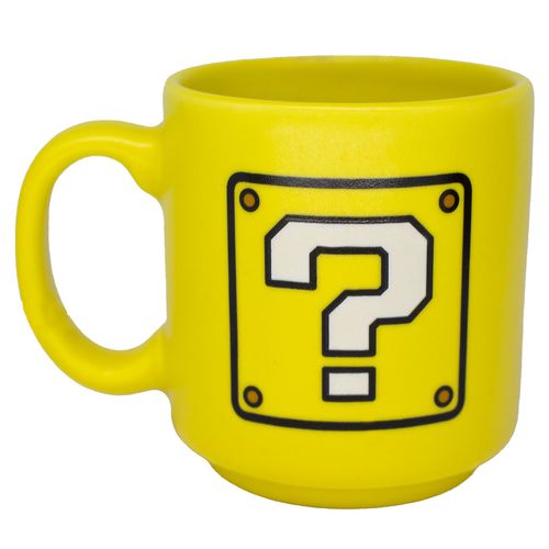 Mini Caneca Super Mario Bloco 100ml em Cerâmica Zona Criativa
