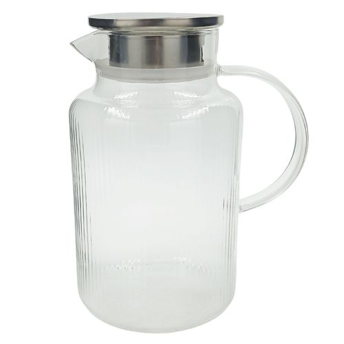 Jarra Canelada C/ Tampa 1,5L em Vidro Borosilicato Vista Home