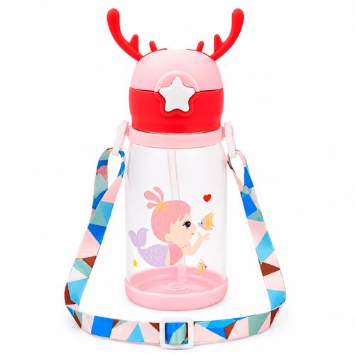 Garrafa Infantil C/ Canudo 550ml em Plástico Interponte