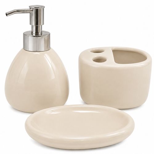 Kit Banheiro 3 Peças em Cerâmica Dolce Home