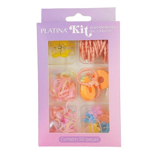 Kit Acessórios P/ Cabelo Infantil 50 Peças em Plástico Moment