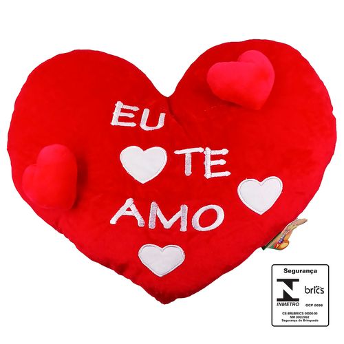 Almofada Coração 48cm em Poliéster Fizzy