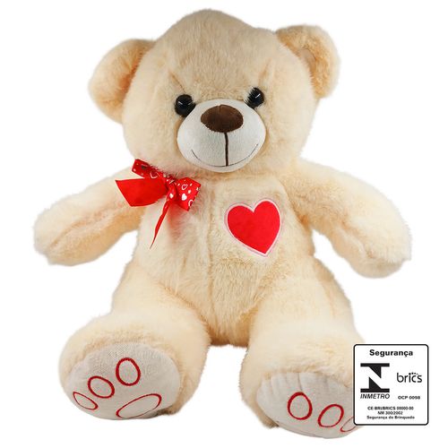 Urso de Pelúcia Laço 38cm em Poliester Fizzy