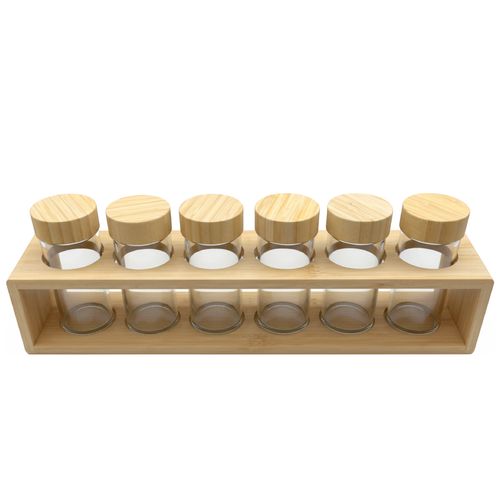 Jogo de Potes 7 Peças 80ml em Bambu Livon