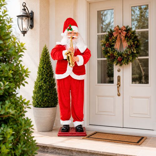 Papai Noel Musical Decorativo 160cm em Plástico Wincy