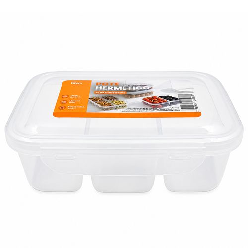 Pote Hermético Retangular 23x17cm em Plastico Livon