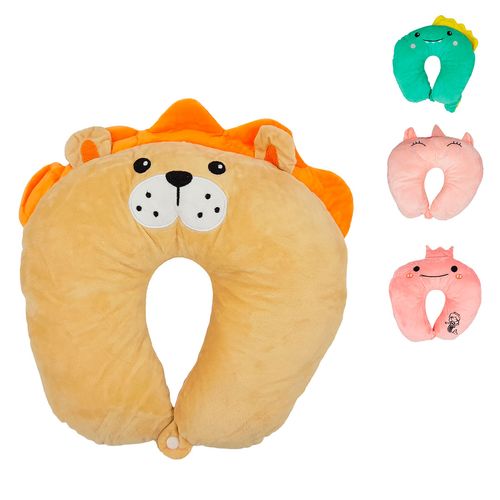 Almofada P/ Pescoço Bichinhos 28cm em Poliéster FWB