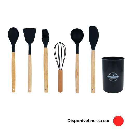 Kit Utensílios 7 Peças em Silicone Fu Xing