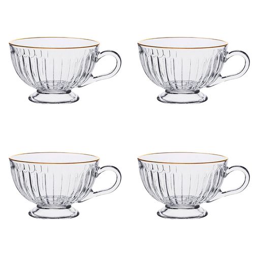 Jogo de Caneca Suzana 4 Peças 220ml em Cristal Hauskraft