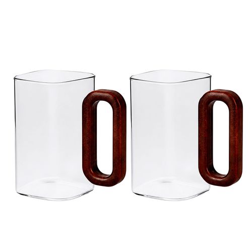 Jogo de Caneca Fascino 2 Peças 125ml em Vidro Hauskraft