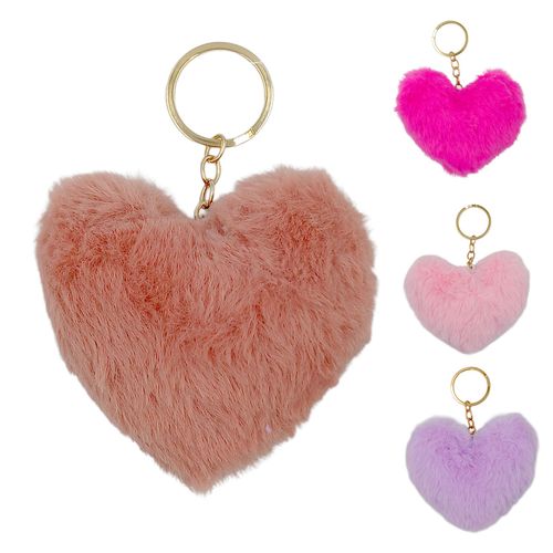 Chaveiro Coração de Pelúcia 8cm em Poliester Fwb