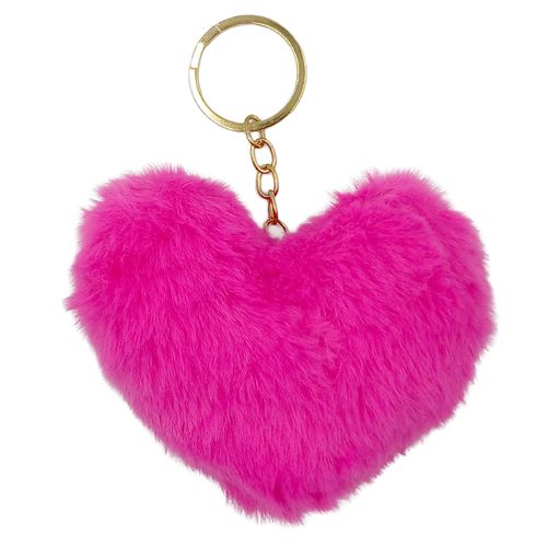Chaveiro Coração de Pelúcia 8cm em Poliester Fwb