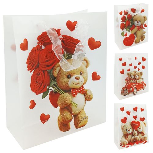 Sacola P/ Presente Urso 19,5x24,5x9,5cm em Plástico Dcarte