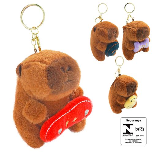 Chaveiro Capivara de Pelúcia 12cm em Poliéster Michael Judi