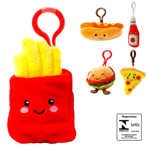 Chaveiro Fast Food de Pelúcia 13cm em Poliéster Fizzy