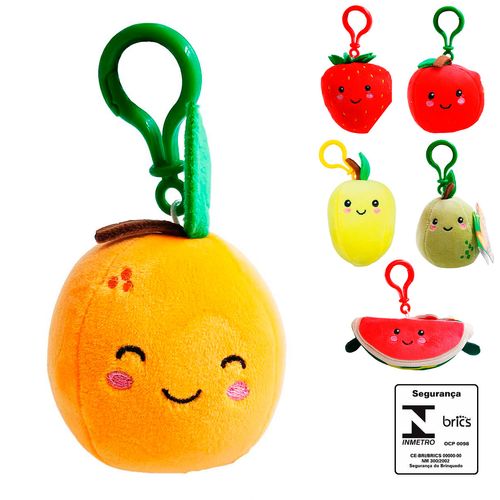 Chaveiro Frutas De Pelúcia 13cm em Poliéster Fizzy