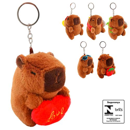 Chaveiro Capivara de Pelúcia 9cm em Poliéster FWB