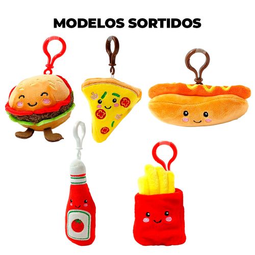 Chaveiro Fast Food de Pelúcia 13cm em Poliéster Fizzy