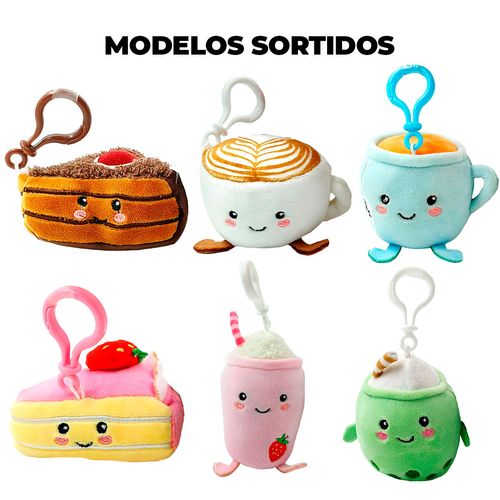 Chaveiro Coffee Food de Pelúcia 13cm em Poliéster Fizzy