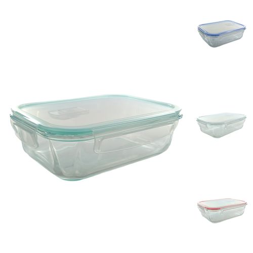 Pote Hermético Retangular 1040ml em Vidro Bela Flor