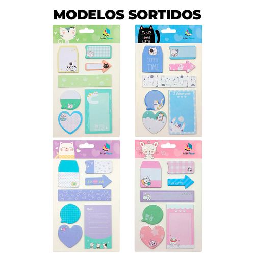 Bloco de Anotação Autoadesivo Gatinho 16x11,5cm em Papel Interponte