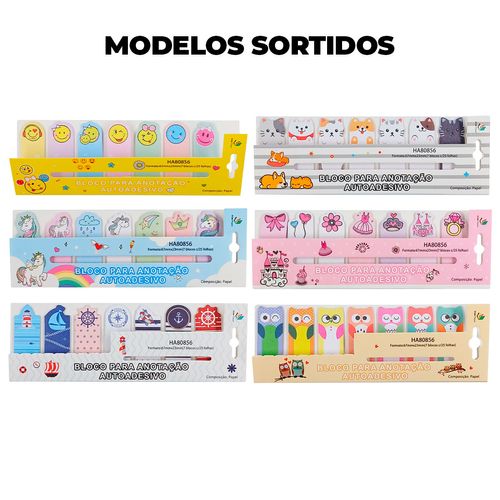 Bloco de Anotação Autoadesivo 7 Peças em Papel Interponte