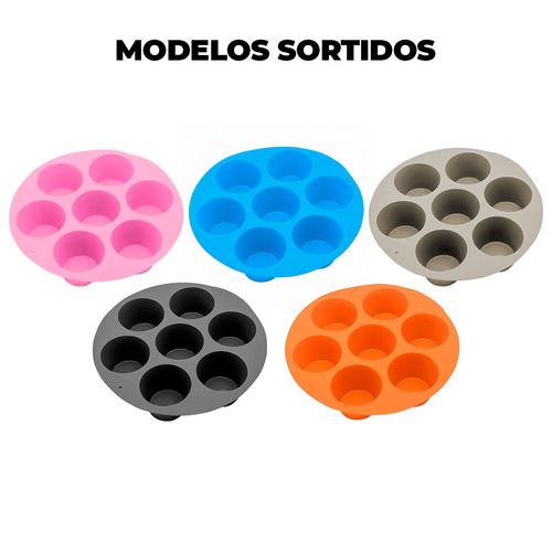 Forma Cupcakes 7 Cavidades 21x21x4,3cm em Silicone Kehome