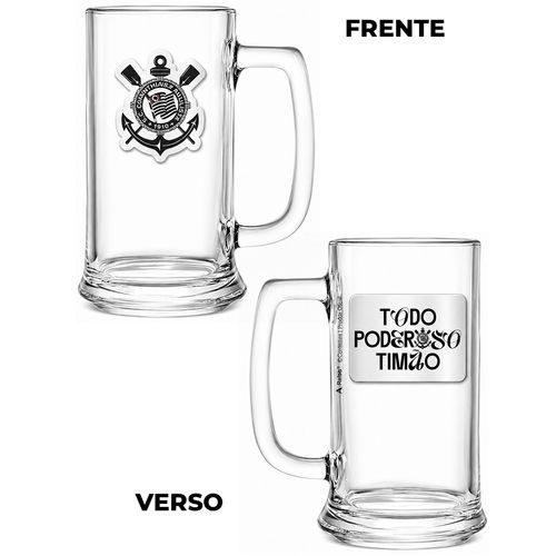 Caneca Corinthians 420ml em Vidro Allmix