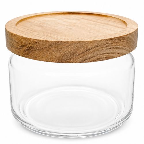 Pote Hermético C/ Tampa MDF 350ml em Vidro Flashgoods