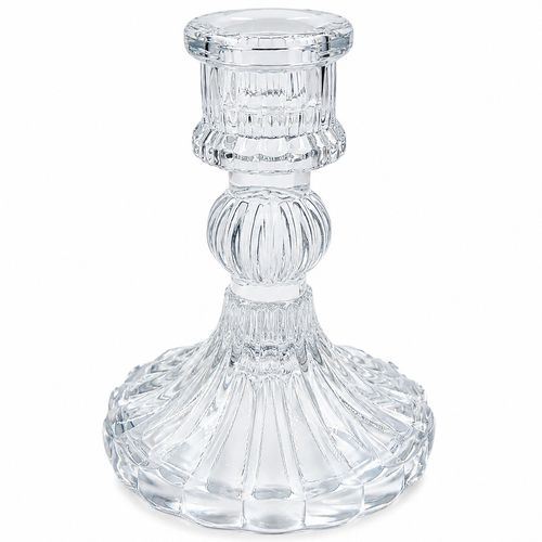 Castiçal Luxo 8x8x10cm em Vidro Dcarte