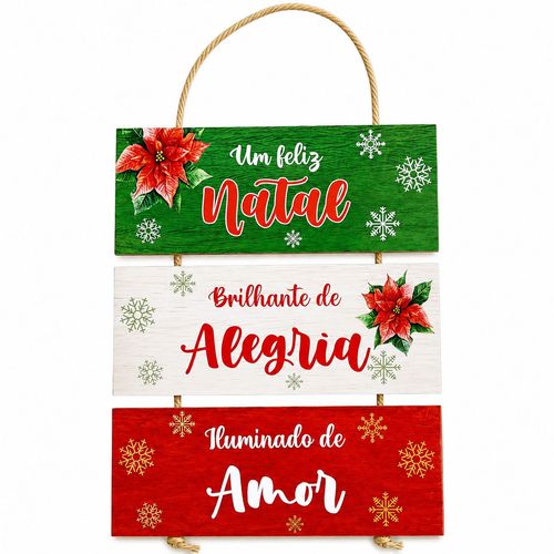 Placa Decorativa Natalina 31,5x25cm em MDF NSW