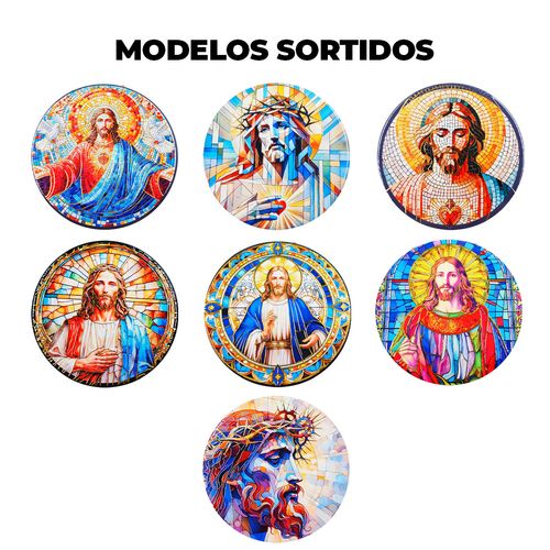 Placa Decorativa Jesus Cristo 16cm em Porcelana Youbai