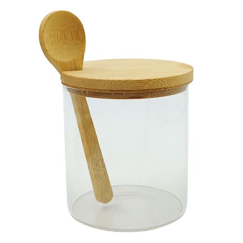Porta Condimento 3 Peças C/Colher 350ml em Vidro Lehavi