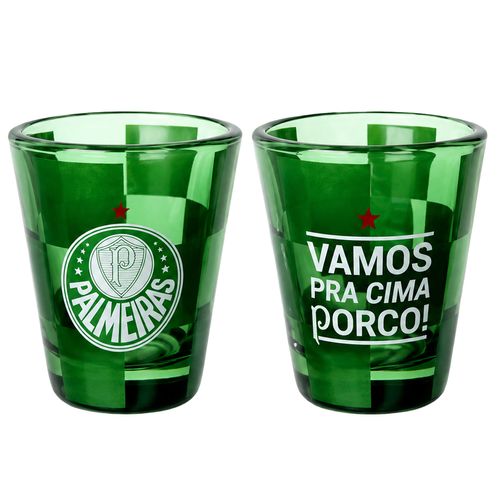 Jogo de Copo Shot Palmeiras 55ml em Vidro Allmix