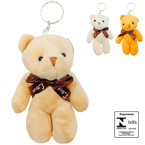 Chaveiro Urso de Pelúcia 12cm em Poliéster Interponte