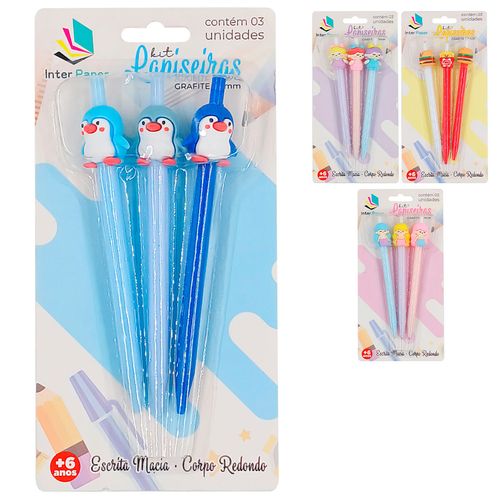 Kit Lapiseira 0.7mm 3 Peças em Plástico Interponte