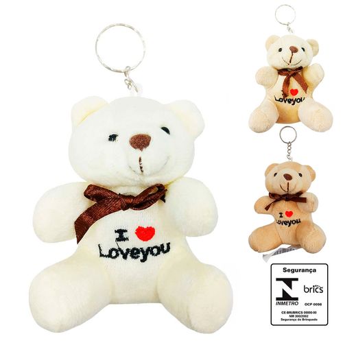 Chaveiro de Pelúcia Love You 10cm em Poliéster Interponte