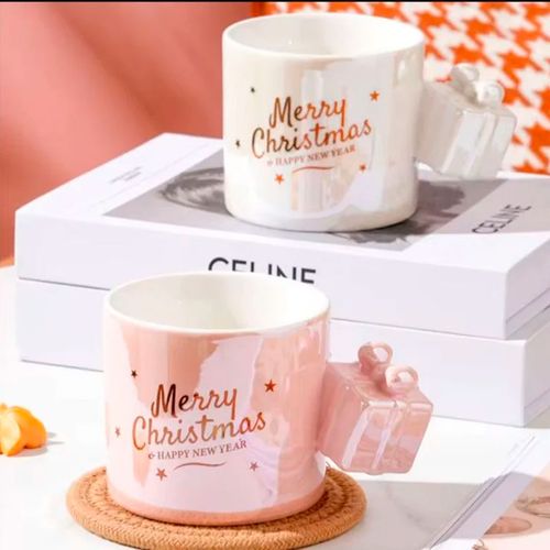 Caneca Natalina 350ml em Cerâmica Lila Cosméticos