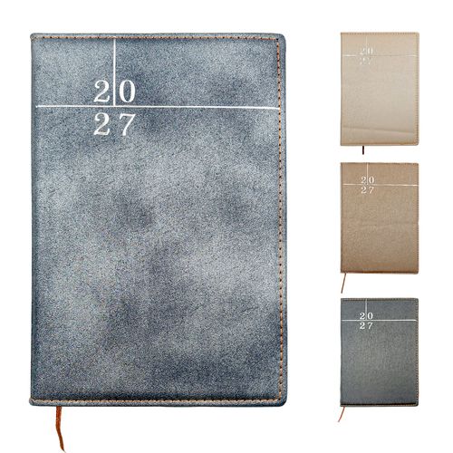 Agenda 2027 13,9x20,4cm em Papel e Couro Interponte