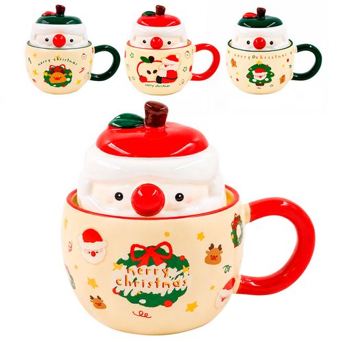 Caneca Natalina 400ml em Cerâmica Lila Cosméticos