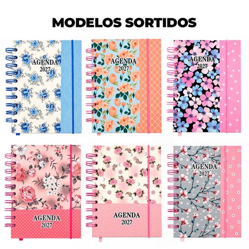 Agenda Flores 2027 10,4x14,1cm em Papel Interponte