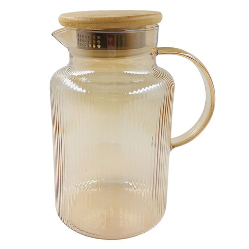 Jarra Canelada C/ Tampa 1,5L em Vidro Borosilicato Vista Home