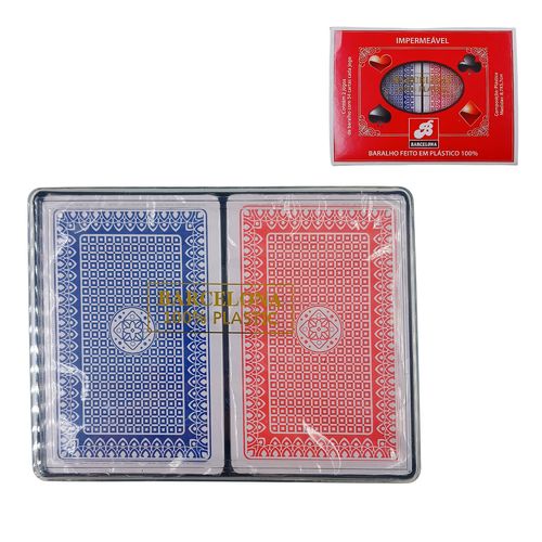 Jogo de Baralho 2 Peças 8,7x5,7cm em Plástico Dynasty