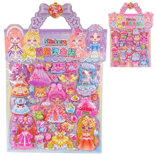 Cartela de Adesiva Princesas 3D 26x21cm em Plástico Michael Judi
