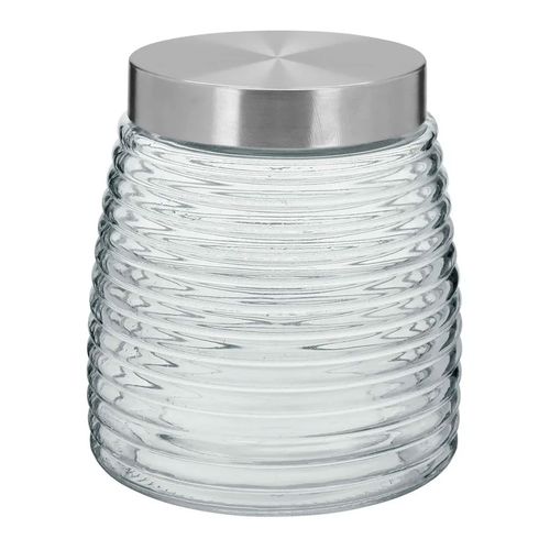 Pote C/ Tampa de Metal 1,3L em Vidro Fu Xing