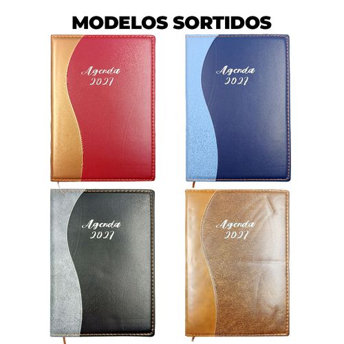Agenda 2027 13,9x20,4cm em Papel e Couro Interponte