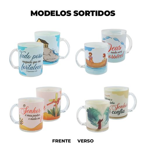 Caneca Religiosa 330ml em Vidro Kehome